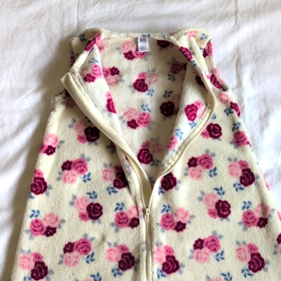 hudson baby rose floral fluffy fleece zipper sleep sack 18-24 months baby girl - Picture 5 of 7